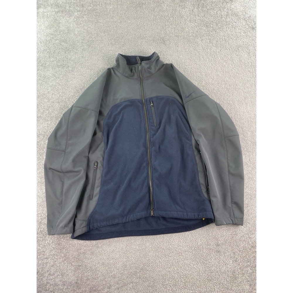 Nike Jacket Mens XXL Blue Full Zip Colorblock Fleece Casual Sport Gray Tab Y2k